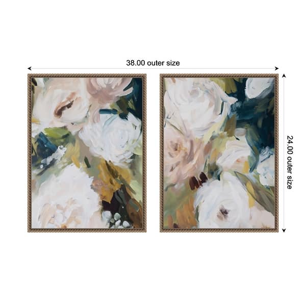 Kate and Laurel Sepia Florals III 2 Piece Framed Canvas Wall Art Set by ...