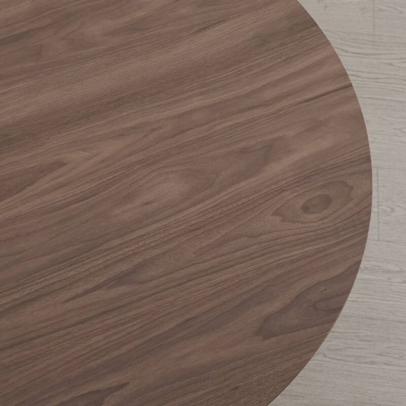 Spruce & Spring 47-Inch Modern Round Wood Dining Table with Cross-Leg Base