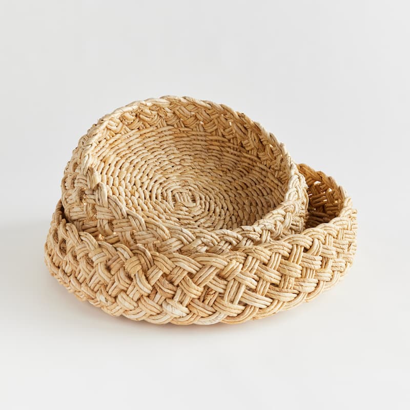 Abaca French Braided Baskets Bowls - Baskets Bowls