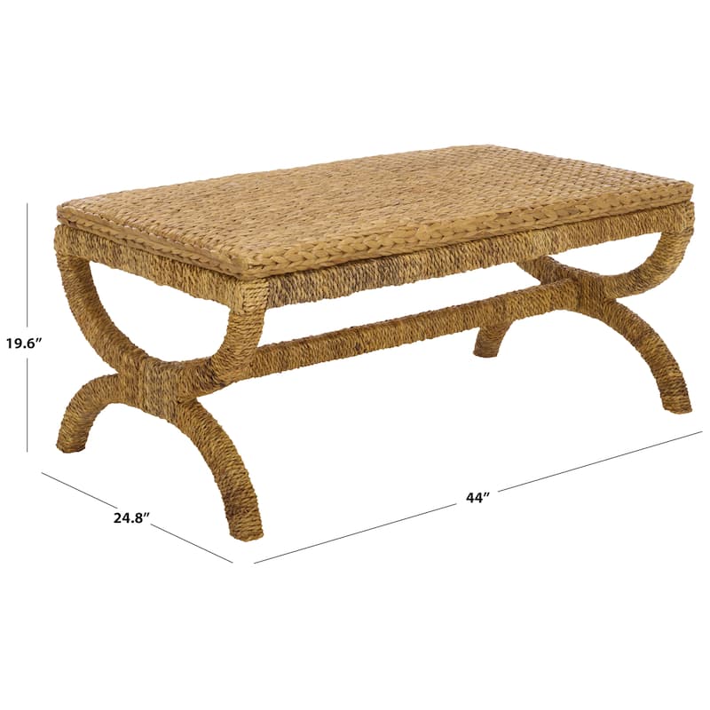 SAFAVIEH Couture Larysa Abaca And Water Hyacinth Coffee Table - 44"W x 25"D x 20"H