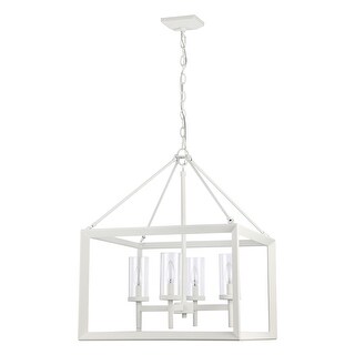 Smyth 4-Light Chandelier in Natural White with Clear Glass - 4 Light Chandelier
