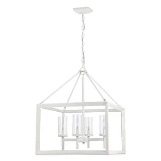 Smyth 4-Light Chandelier in Natural White with Clear Glass - 4 Light Chandelier