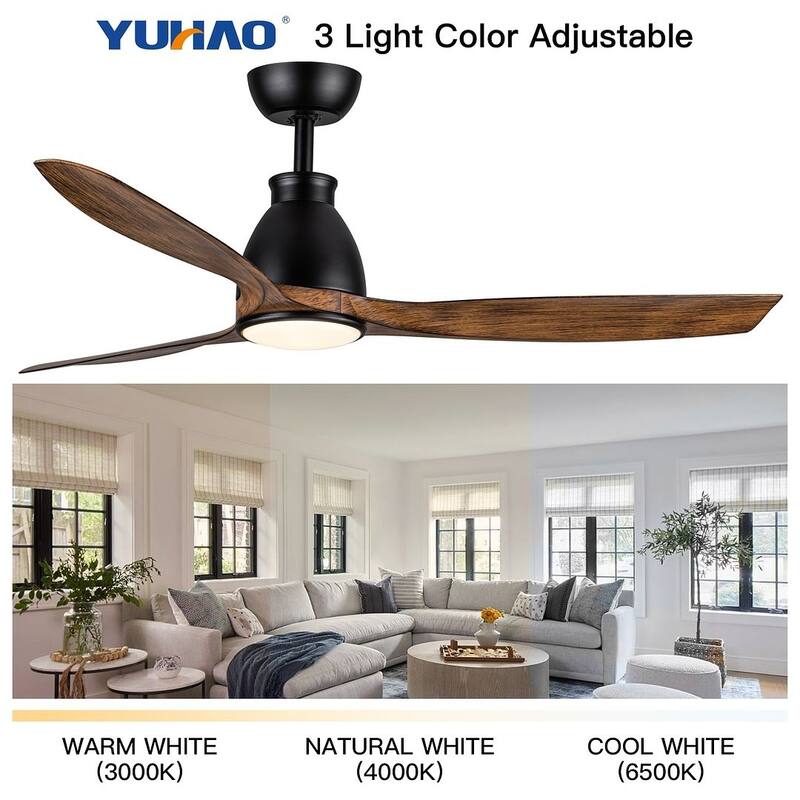 52" indoor Ceiling Fans with Light and Remote
