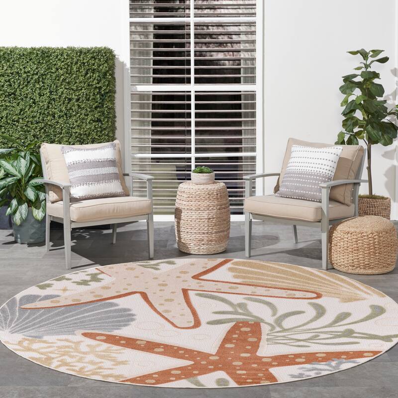 Nourison Aloha Coastal Starfish Indoor/Outdoor Area Rug