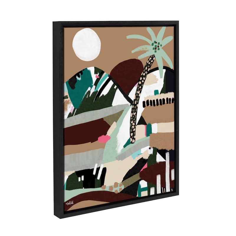 Kate and Laurel Sylvie Warm Offbeat Framed Canvas by Inkheart Designs