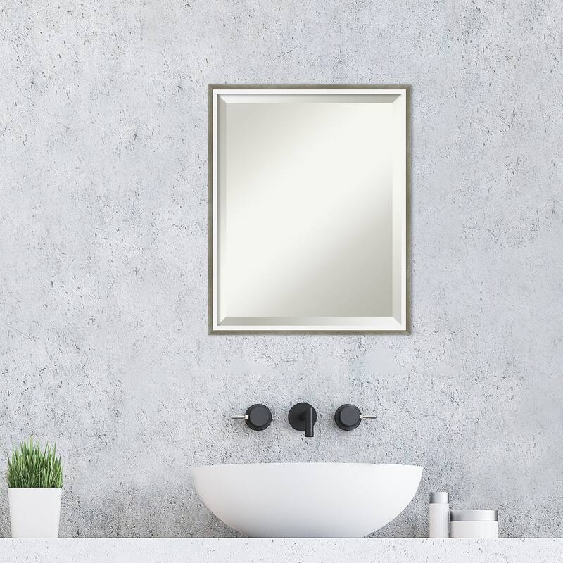 Beveled Wood Bathroom Wall Mirror - Lucie Frame