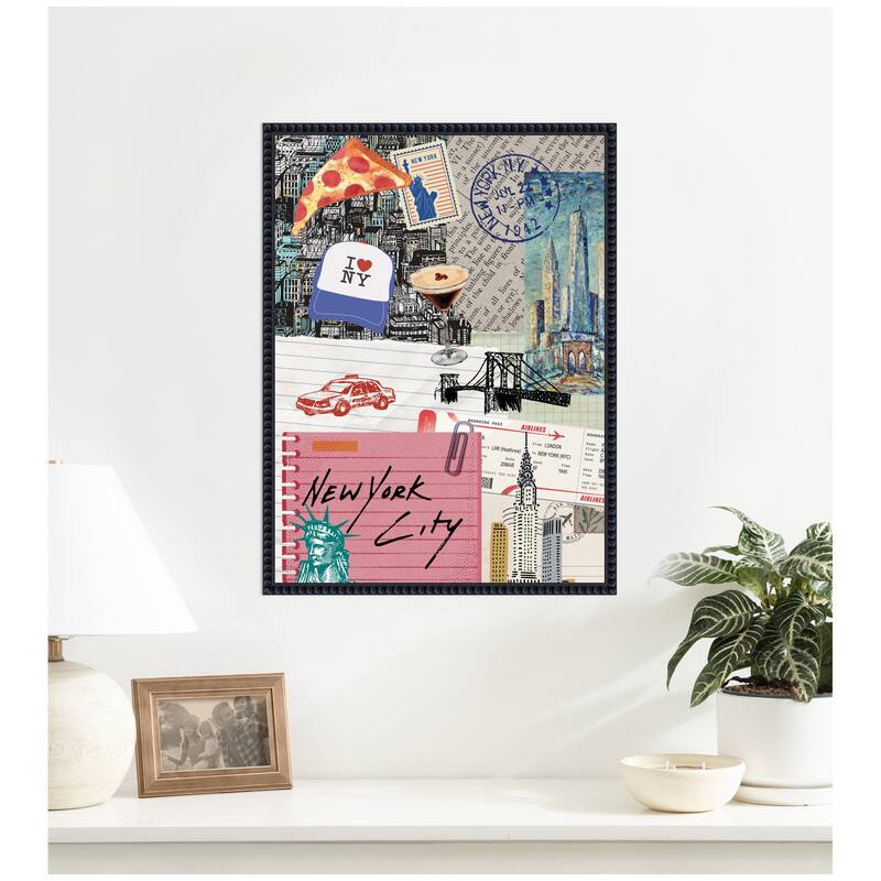Kate and Laurel New York Collage by Megan Ryan Framed Canvas Wall Art Print