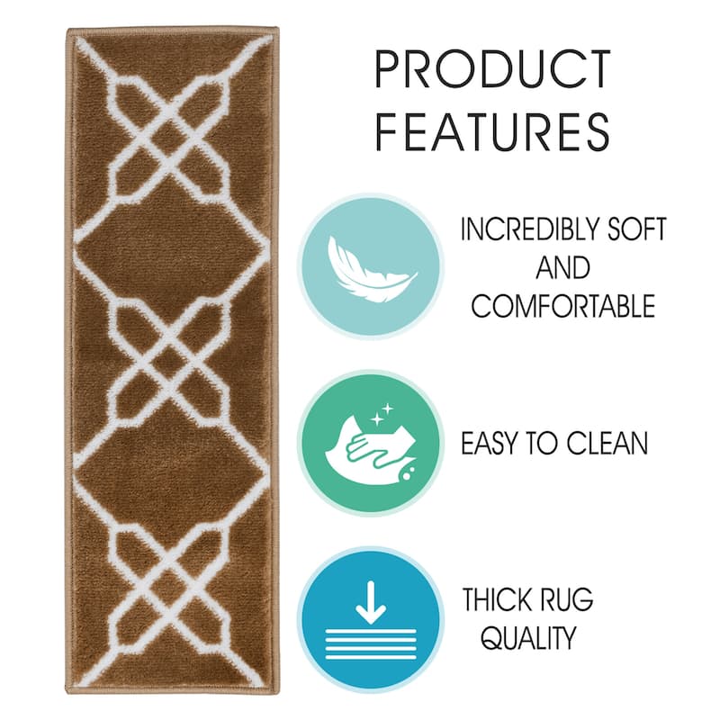 SUSSEXHOME Zigzag Collection Stair Treads Polypropylene 9"x28"