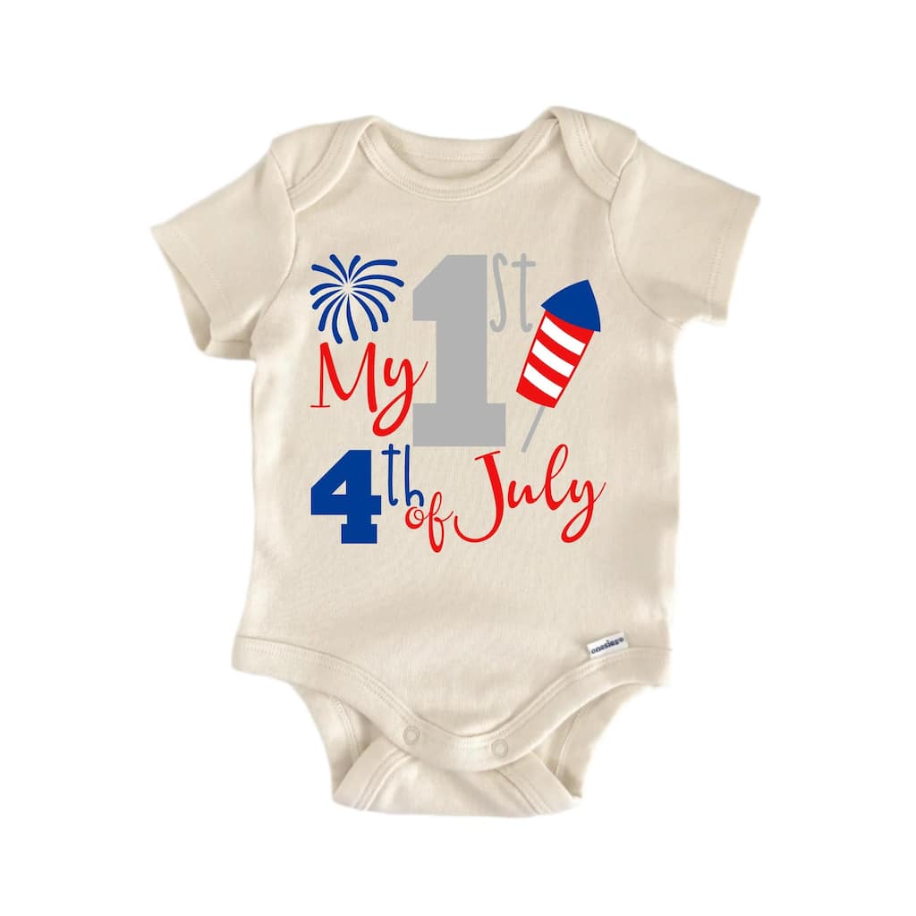 My 1st 4th Of July - Baby Boy Girl Clothes Infant Bodysuit Funny Cute