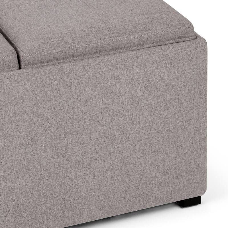 Square Coffee Table Storage Ottoman - Gray