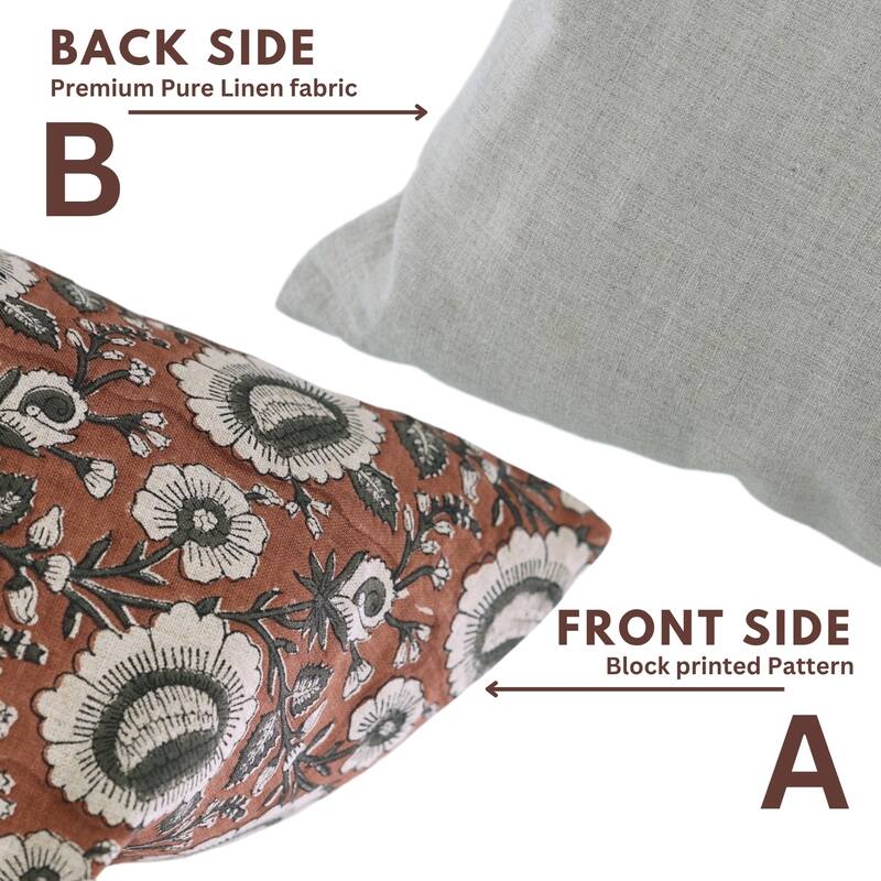 Fabdivine Floral Soft Handmade Cushion Cover for Gift Block Print Décor
