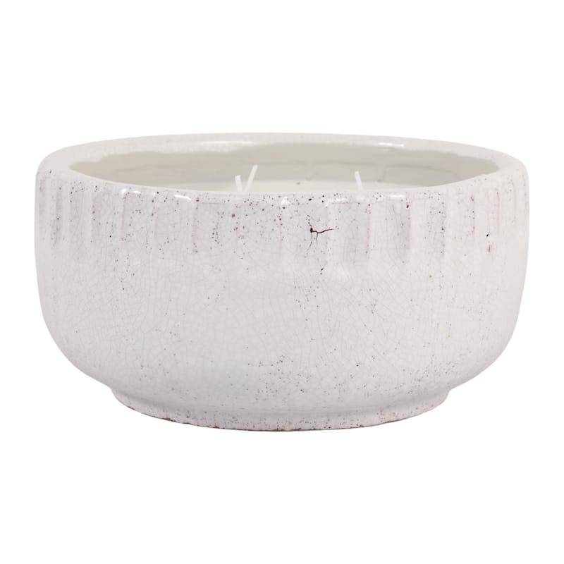 Decorative Distress Ceramic Ginger Lemon Scented Candle - 9.0"
