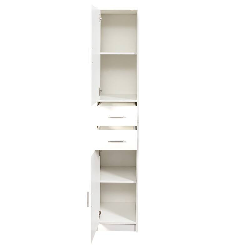 70.87" H Tall Bathroom Storage Cabinet with 2 Doors and 2 Drawer, Narrow Storage Unit, Adjustable Shelves, Floor Cabinet