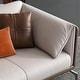 preview thumbnail 5 of 12, 3 Seater Solid Wood Frame Leather Sofa with 4 Unique Pillows