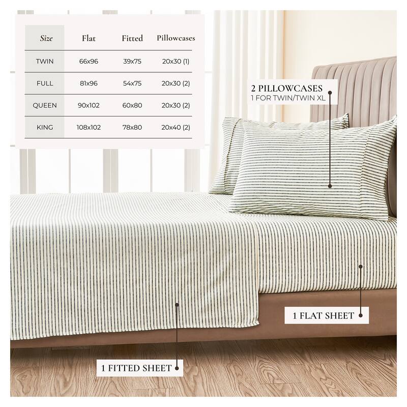 Linery & Co. Ultra-Soft Striped Brushed Microfiber Sheet Set