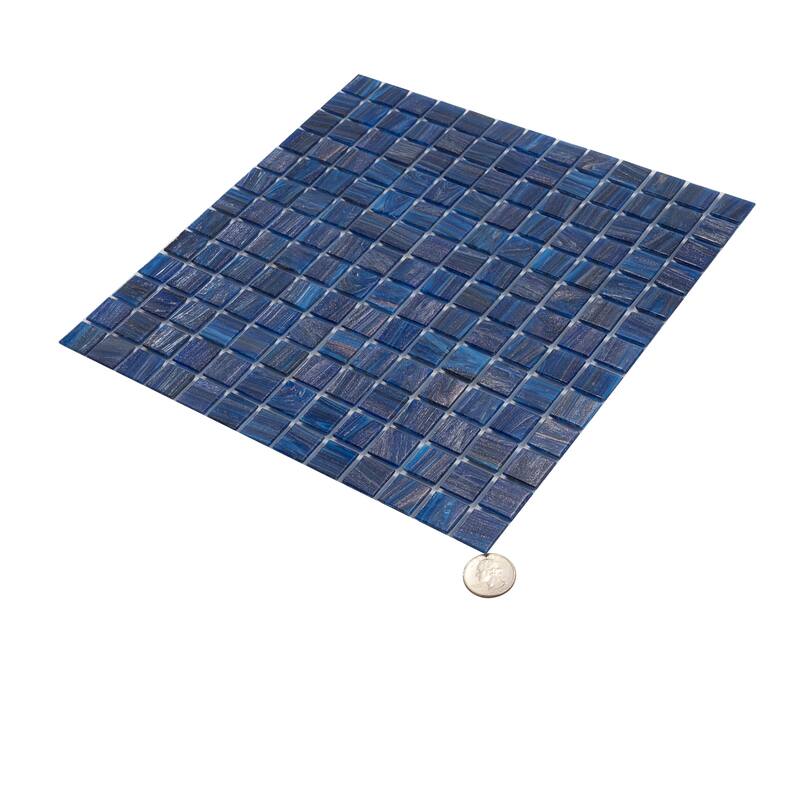 Apollo tile 12" x 12" Celestial Glossy Egyptian Blue Glass Tile (20 sq ft/case) - 20 Pack