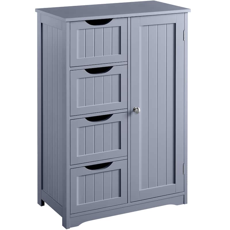 Yaheetech 4-Tier Wooden Bathroom Floor Cabinet for Bathroom Kitchen Bathroom, Livingroom