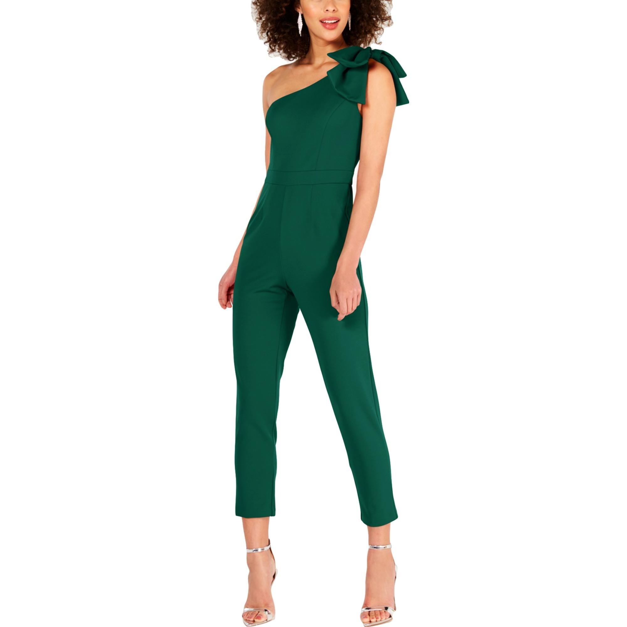 adrianna papell one shoulder bow jumpsuit