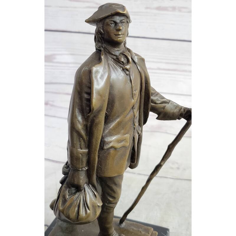 Benjamin Franklin Walking Stick Upenn Bronze Statue Sculpture Figure 10 Inches X 4 Inches