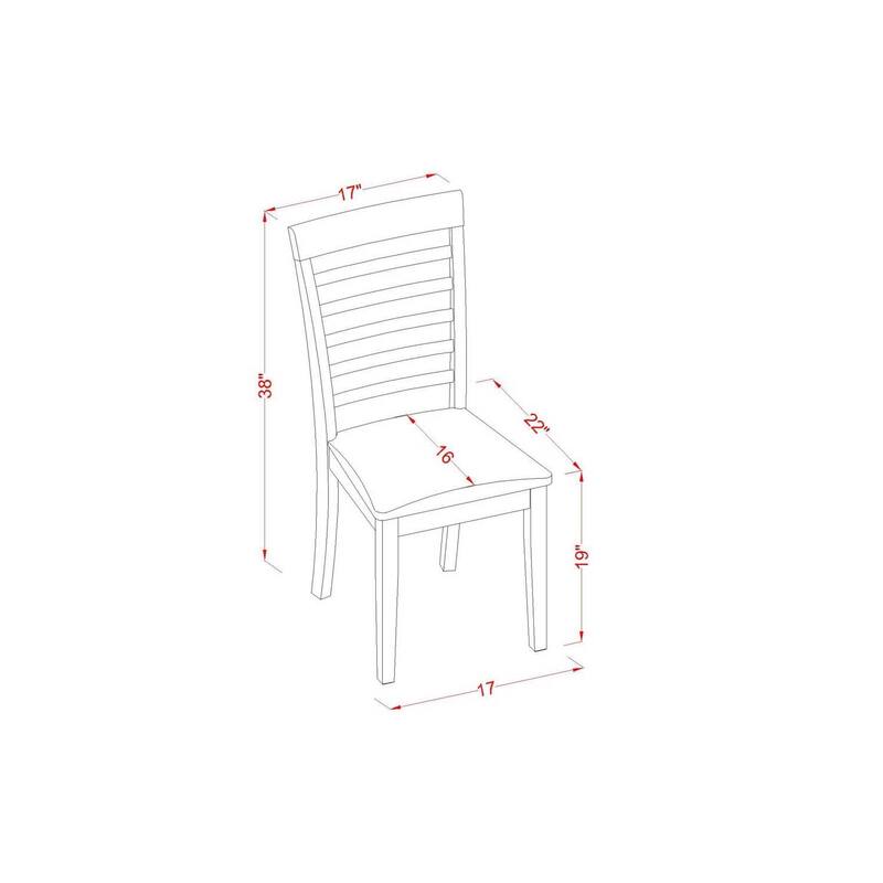Chic 7 Piece Dinette Set - Rectangle Table w/ Leaf & 6 Dining Chairs - 32x60 Inch