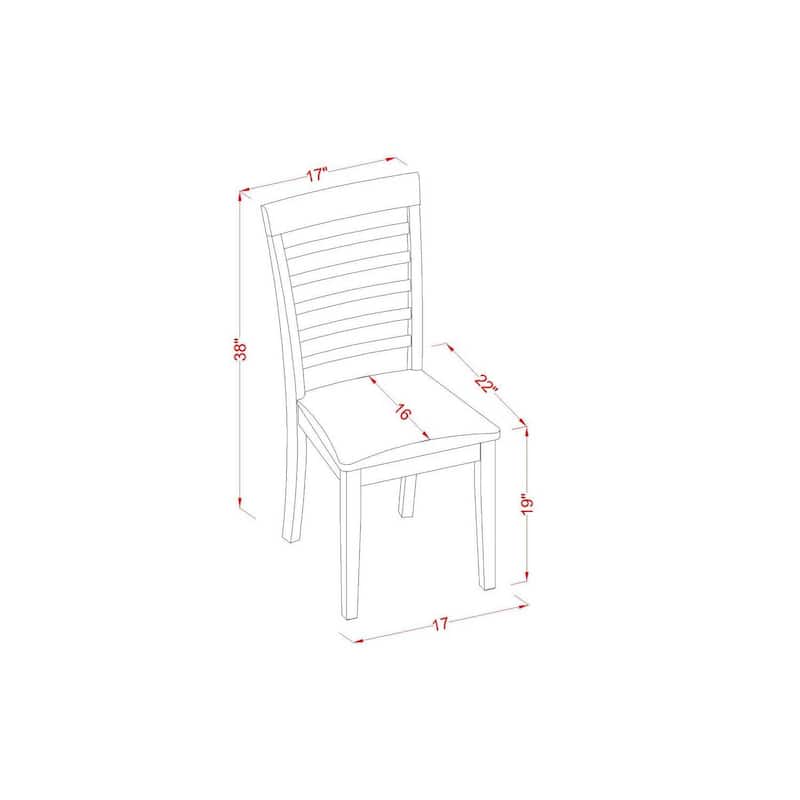 Retro Kitchen Table Set - 5 Piece Dinette Set with Chairs - Round Drop Leaf Table - Asian Hardwood