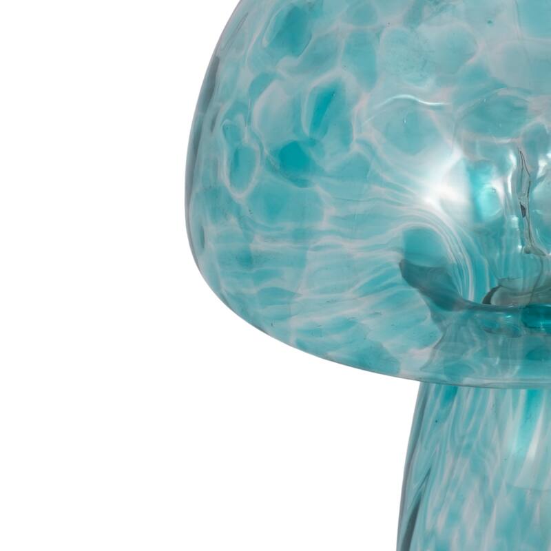 11" Spotted Mushroom Lamp, Seafoam, , 11"H, Spotted - 9" x 9" x 11"