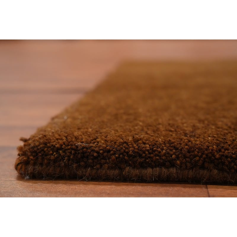 Hand Knotted Oriental 100% Wool Carpet Modern Solid Brown Gabbeh Area Rug - 3' 10'' X 2' 5''