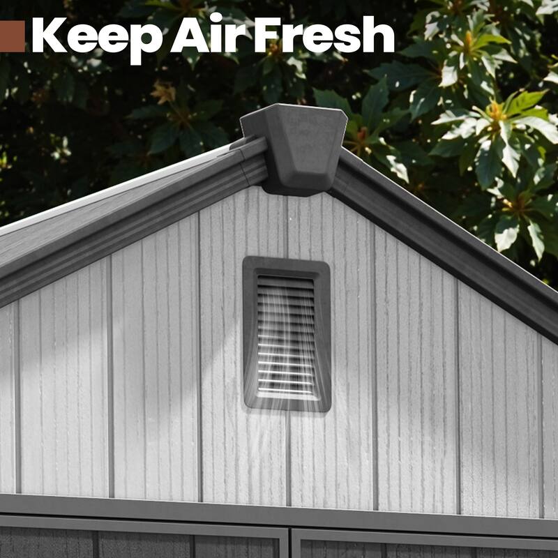 Pellebant 8X8/8X10/8X12 FT Resin Outdoor Storage Shed with Floor for Patio Furniture and Tools