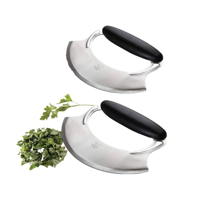 Amco Mezzaluna with Silicone Handle - Black