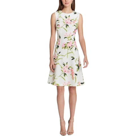 tommy hilfiger sleeveless floral jacquard dres