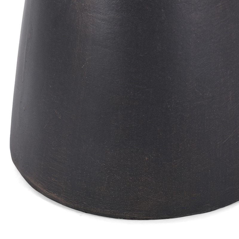 Roomfitters Outdoor Lightweight Concrete Side Table, Modern Flared Pedestal Accent Patio End Table, Copper