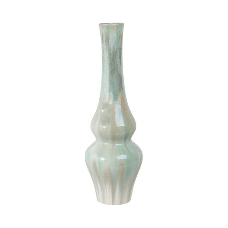 Stoneware Ceramic Vase Tall Sculptural Silhouette Glazed Finish Modern