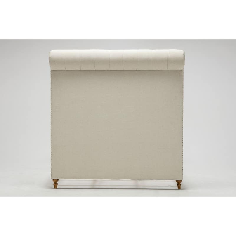 Manhattan Comfort Upholstered Mid Century Empire Bed