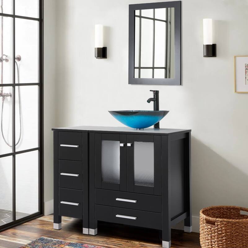 36" Bathroom Vanity with Sink Set Side Cabinet