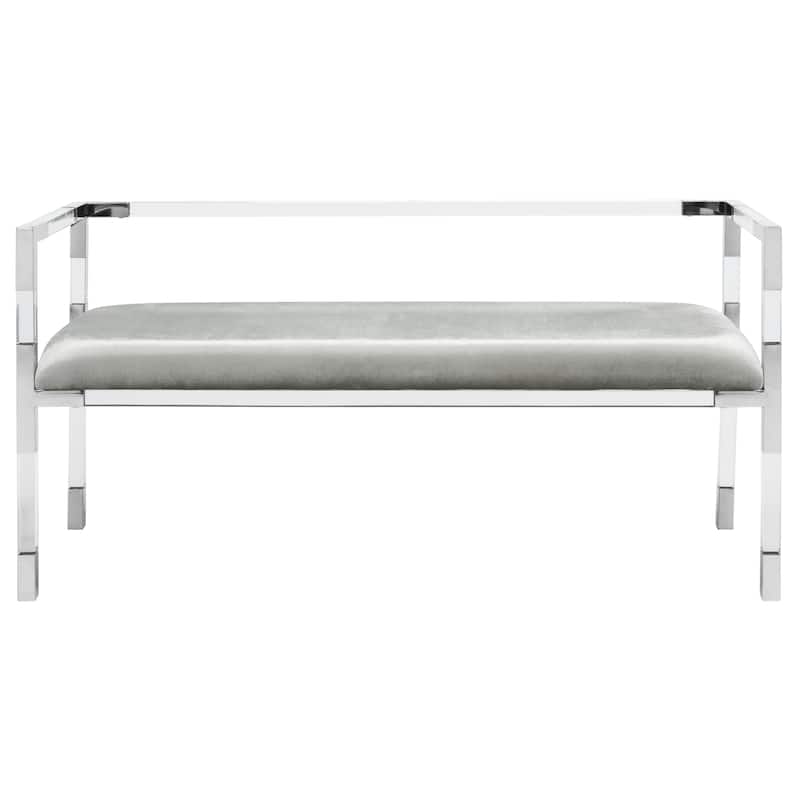 SAFAVIEH Couture Shakti Grey Acrylic Bench - 50Wx18Dx26H