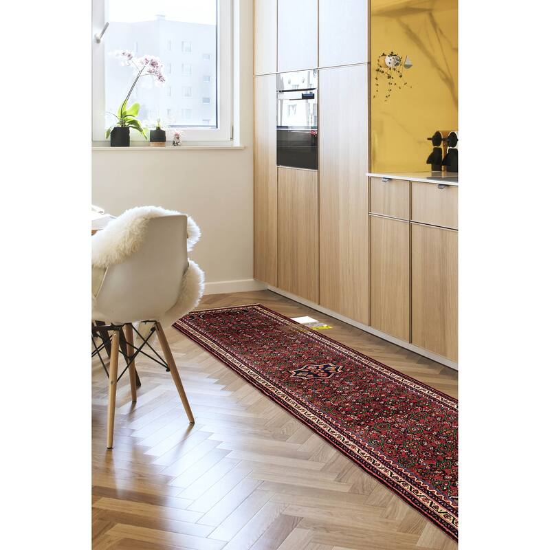 ECARPETGALLERY Hand-knotted Andelz Red Wool Rug - 2'9 x 10'4