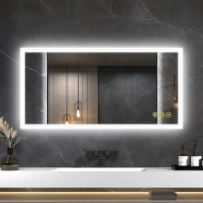 SmartGlow 24x48" Rectangular Dimmable LED Frameless Anti-Fog Bathroom Vanity Mirror - Clear
