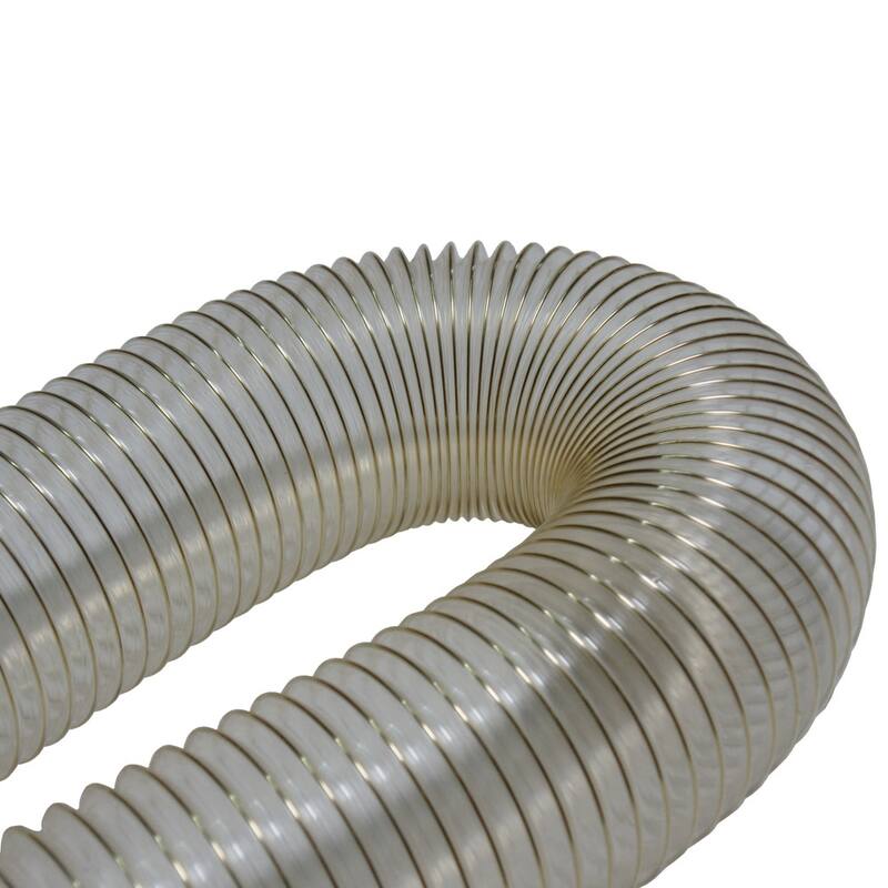 Rubber-Cal "PVC Flexduct" (Light Duty) Clear - Vent Hose - 1.25" ID x 25ft Length Hose (Fully Stretched) - 1.25" ID x 25'