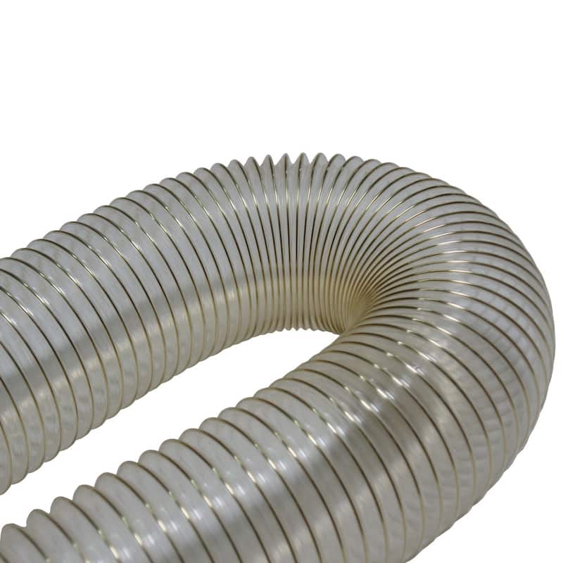 Rubber-Cal "PVC Flexduct" (Light Duty) Clear - Vent Hose - 1.5" ID x 12.5ft Length Hose (Fully Stretched) - 1.5" ID x 12.5'