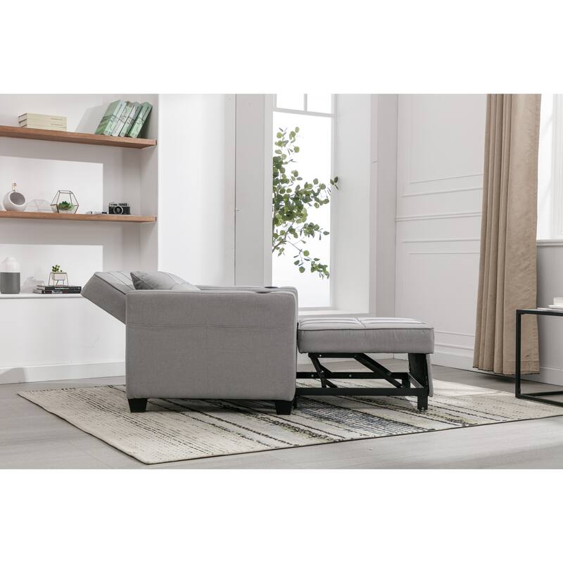 Adjustable Sofa Bed Folding Convertible Chair Sofa Sleeper, Ottoman