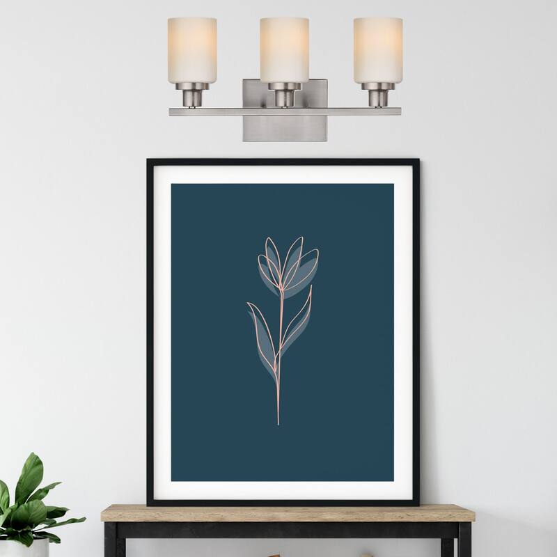 3-Light Bathroom Light Fixtures Brushed Brass 6-Light Bathroom Vanity Light, Bathroom Lights Over Mirror with Milky Glass Shade