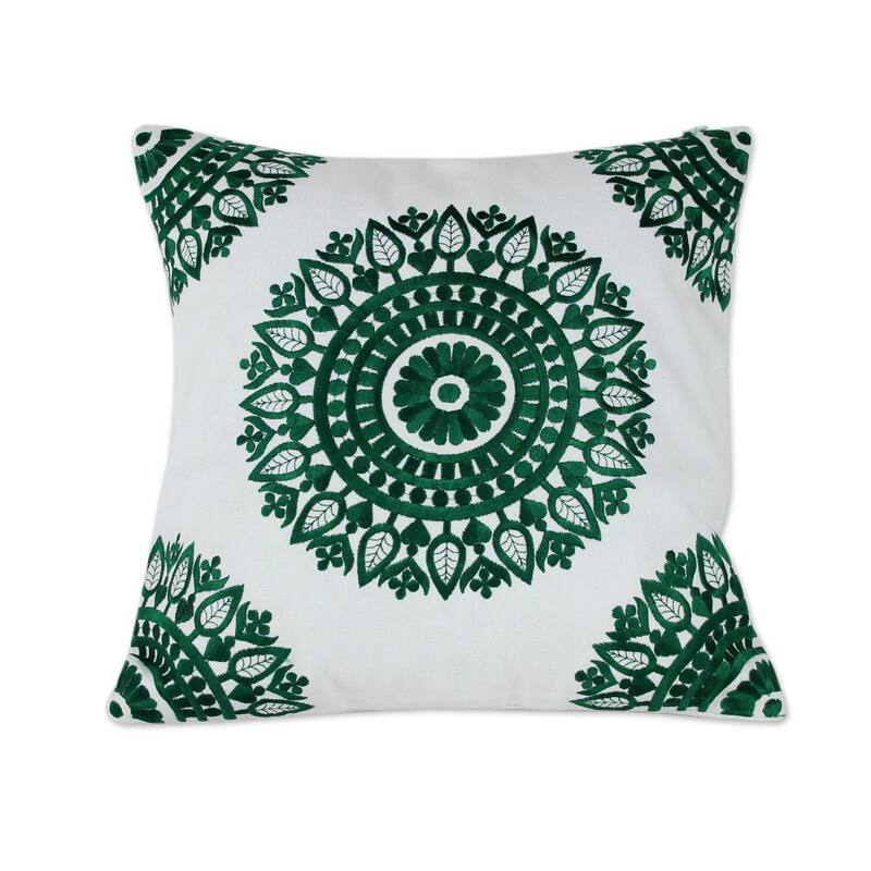 Novica Handmade Emerald Delight Cotton Cushion Covers (Pair)