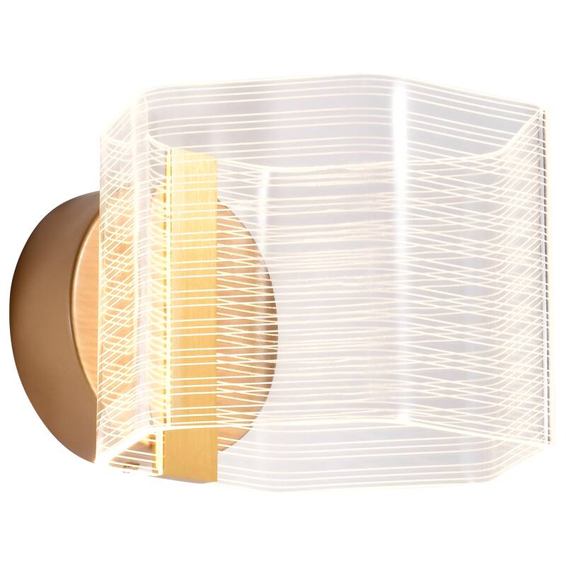 Kenzo LED 1 Light Wall Sconce Vintage Brass Finish Light Guide Panel - Polished Anodized Bronze - Polished Anodized Bronze