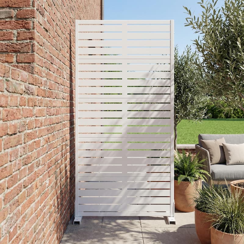 72in Dovelina Outdoor Freestanding Metal Privacy Screen Decorative Garden Fence