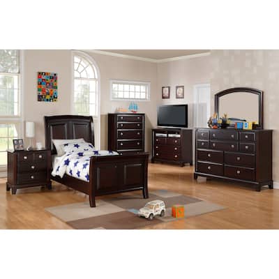 Twin Size Wood Transitional Platform Bed with Sturdy Framework