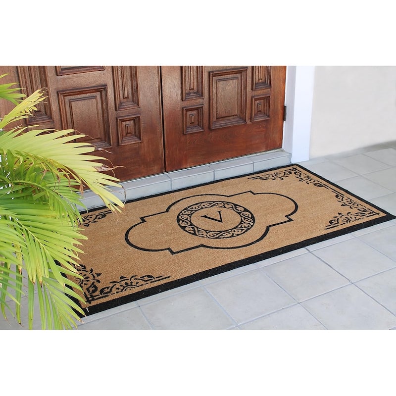A1HC Natural Coir 36" X 72" Monogrammed Non Slip Welcome Floormats Entrance Coir Double Doormat Monogrammed
