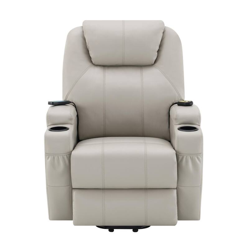 Rexford Power Lift Recliner Chair with Massage Champagne