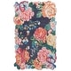 preview thumbnail 6 of 13, SAFAVIEH Hand-Tufted Jardin Cassilda Country Wool Rug 4' x 6' - Navy/Pink - Rectangle