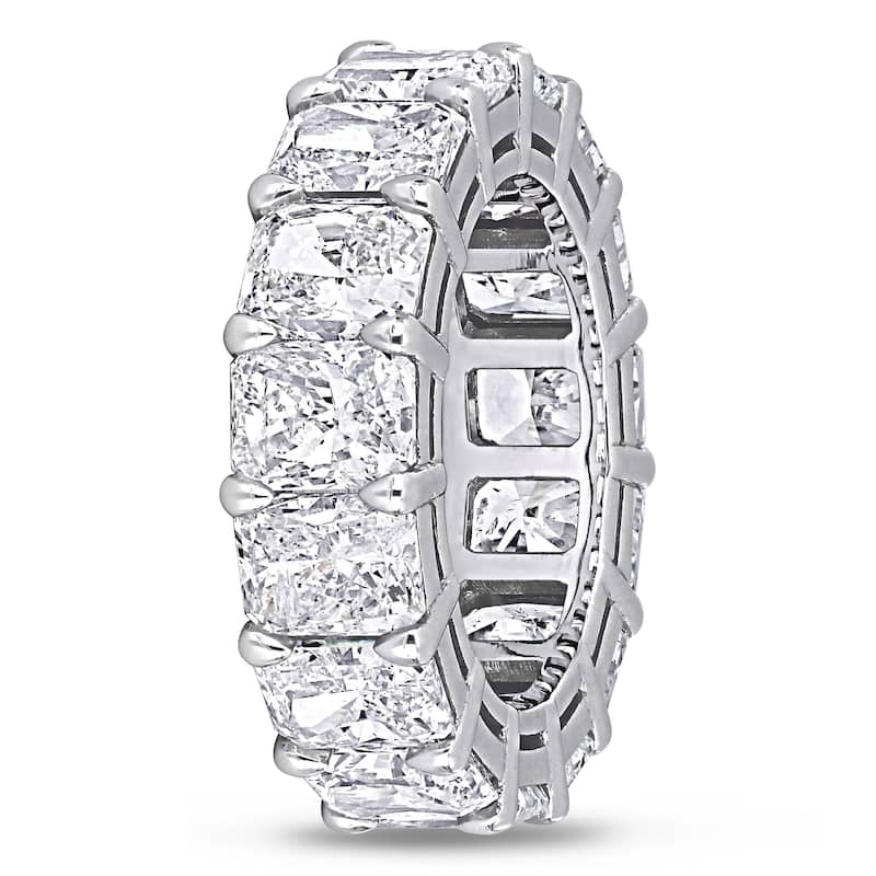 Miadora 15 3/4ct TDW Radiant Cut Diamond Full Eternity Ring in 18k White Gold