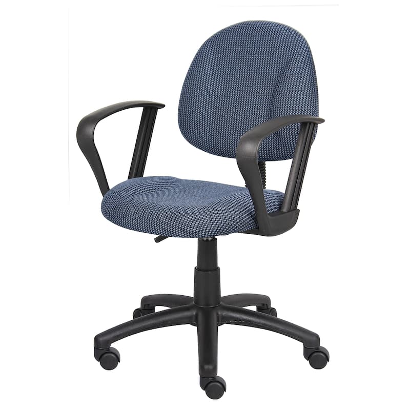 Jea Swivel Posture Chair, Loop Arms, Blue Tweed, Rolling Wheels